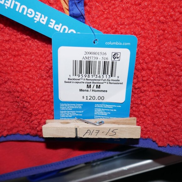 Columbia Backbowl II Remastered Full Zip Fleece Hoodie Jacket Men's Size M NWT - Picture 12 of 16